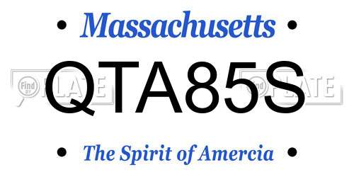 QTA85S Massachusetts License Plate