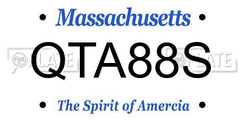 QTA88S Massachusetts License Plate