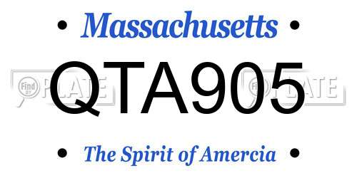 QTA905 Massachusetts License Plate