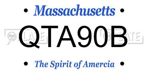QTA90B Massachusetts License Plate