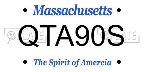 QTA90S Massachusetts License Plate