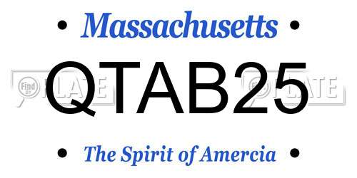 QTAB25 Massachusetts License Plate