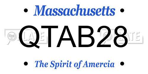 QTAB28 Massachusetts License Plate