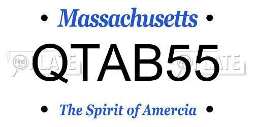 QTAB55 Massachusetts License Plate