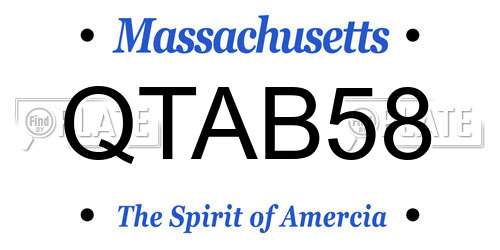 QTAB58 Massachusetts License Plate