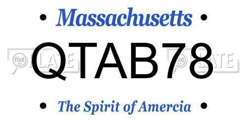 QTAB78 Massachusetts License Plate