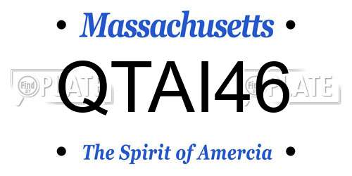 QTAI46 Massachusetts License Plate