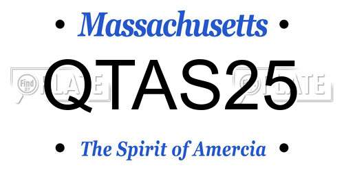 QTAS25 Massachusetts License Plate