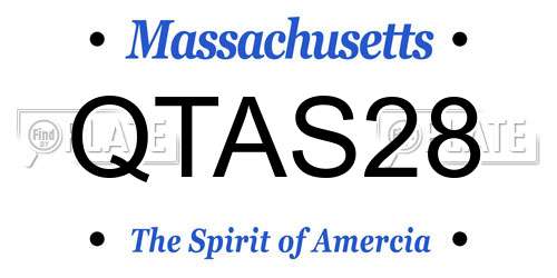 QTAS28 Massachusetts License Plate