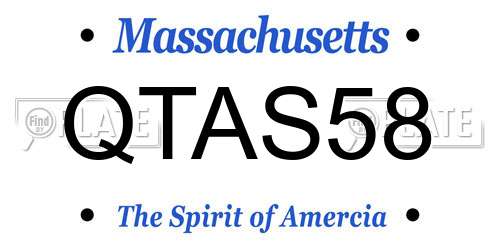 QTAS58 Massachusetts License Plate