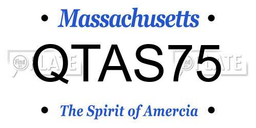 QTAS75 Massachusetts License Plate