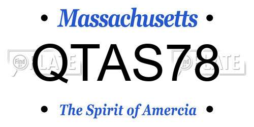 QTAS78 Massachusetts License Plate