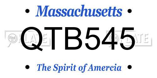 QTB545 Massachusetts License Plate