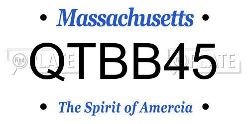 QTBB45 Massachusetts License Plate