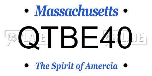 QTBE40 Massachusetts License Plate