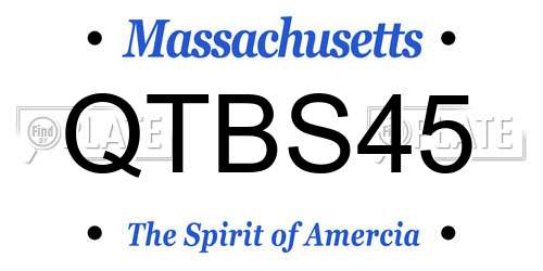 QTBS45 Massachusetts License Plate