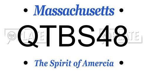 QTBS48 Massachusetts License Plate