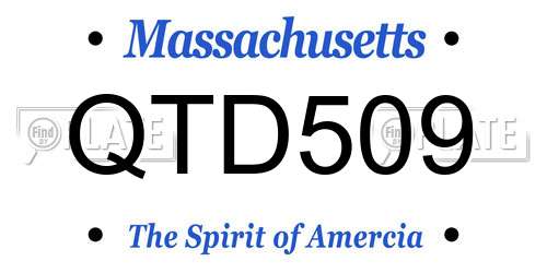 QTD509 Massachusetts License Plate