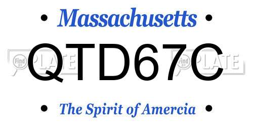 QTD67C Massachusetts License Plate