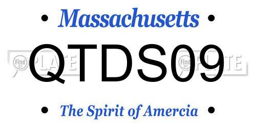 QTDS09 Massachusetts License Plate