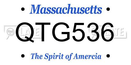QTG536 Massachusetts License Plate