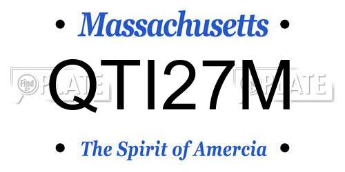 QTI27M Massachusetts License Plate