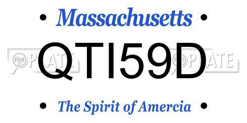 QTI59D Massachusetts License Plate