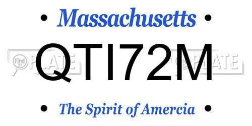 QTI72M Massachusetts License Plate