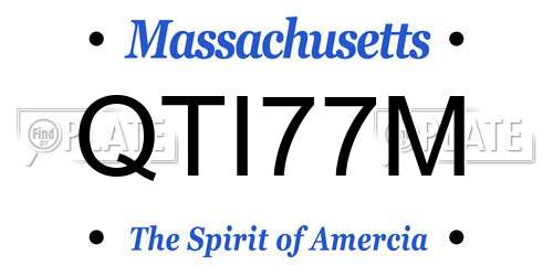 QTI77M Massachusetts License Plate