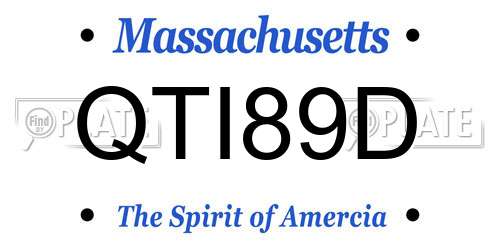 QTI89D Massachusetts License Plate