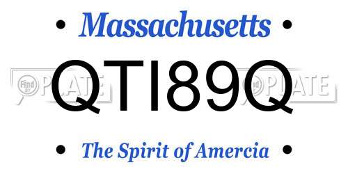 QTI89Q Massachusetts License Plate