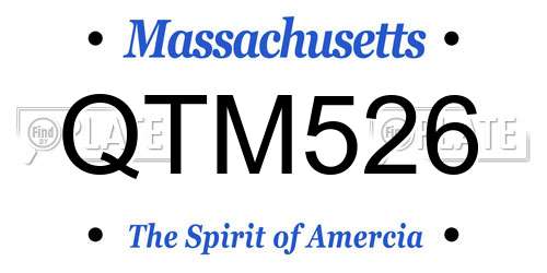QTM526 Massachusetts License Plate