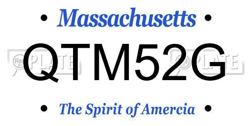 QTM52G Massachusetts License Plate