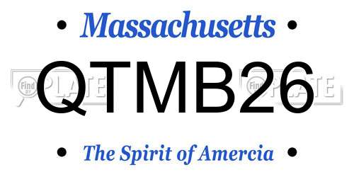 QTMB26 Massachusetts License Plate