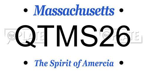 QTMS26 Massachusetts License Plate