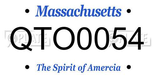 QTO0054 Massachusetts License Plate