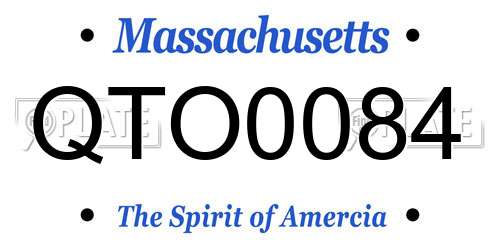 QTO0084 Massachusetts License Plate