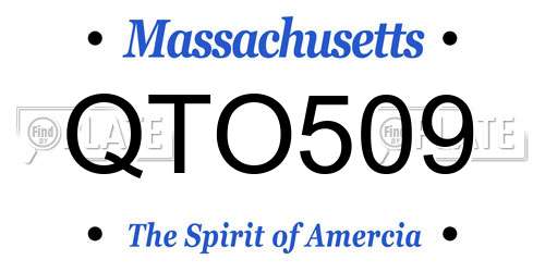 QTO509 Massachusetts License Plate