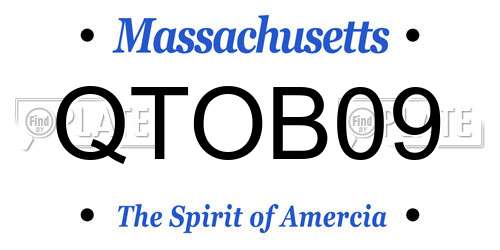 QTOB09 Massachusetts License Plate