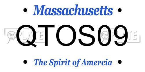 QTOS09 Massachusetts License Plate