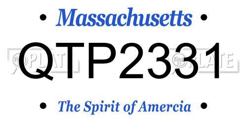 QTP2331 Massachusetts License Plate