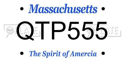 QTP555 Massachusetts License Plate