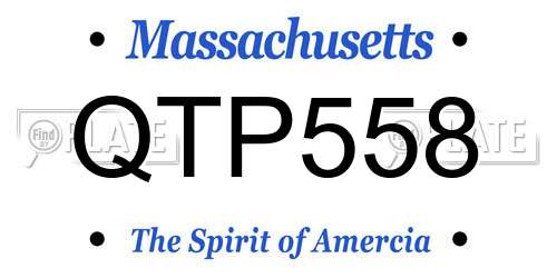 QTP558 Massachusetts License Plate