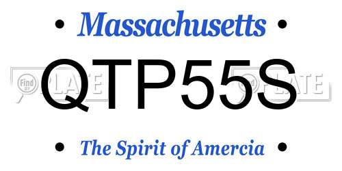 QTP55S Massachusetts License Plate