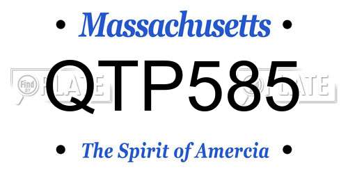 QTP585 Massachusetts License Plate