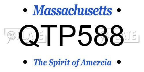 QTP588 Massachusetts License Plate