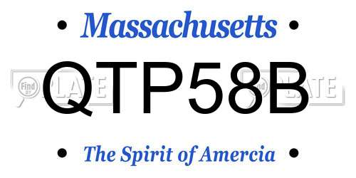 QTP58B Massachusetts License Plate