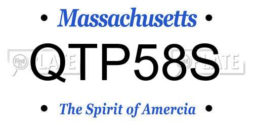 QTP58S Massachusetts License Plate