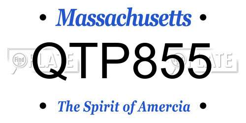 QTP855 Massachusetts License Plate