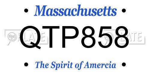 QTP858 Massachusetts License Plate